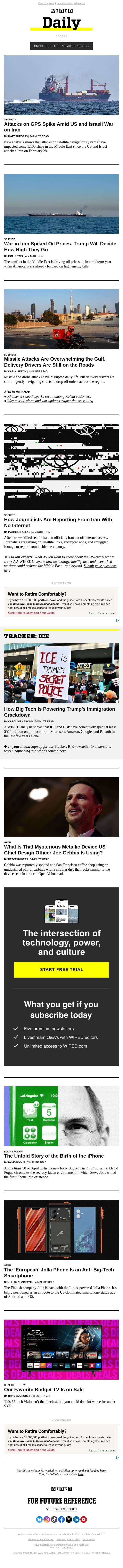 Missile attacks are overwhelming the Gulf email from Wired screenshot