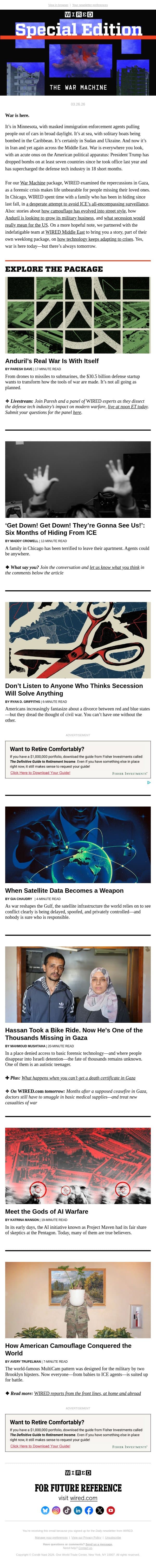The war machine email from Wired screenshot