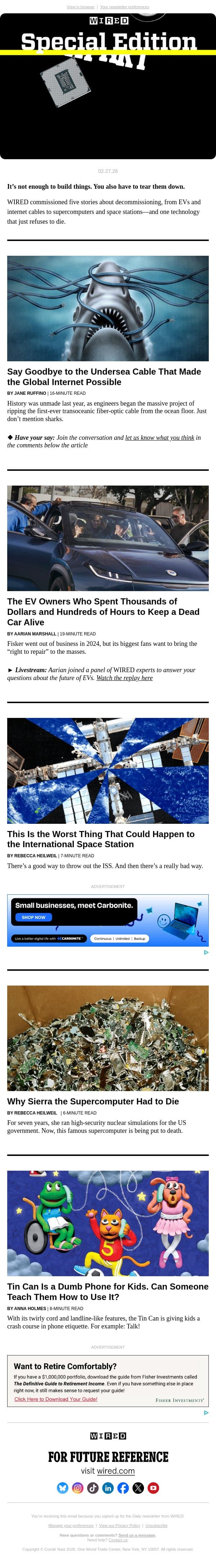 Things fall apart email from Wired screenshot