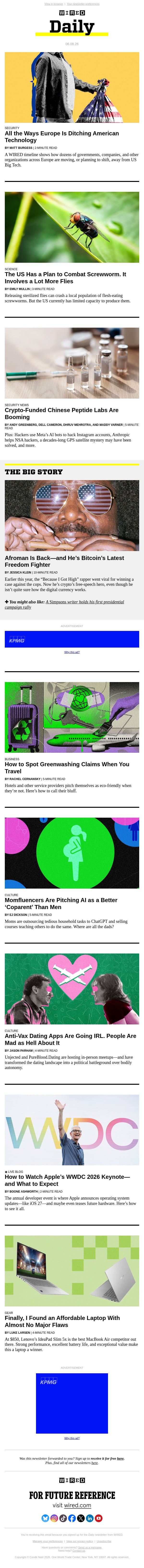 Europe is ditching US Big Tech email from Wired screenshot