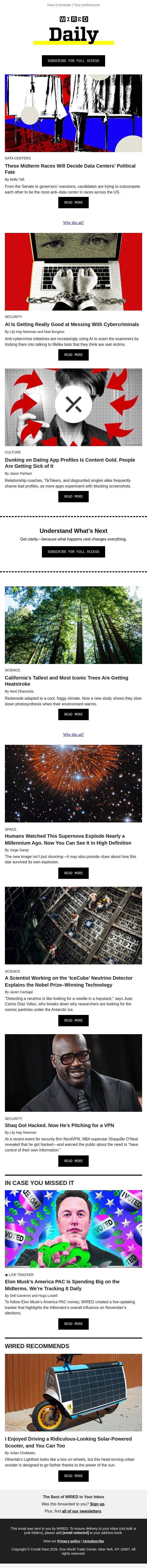 These midterm races will decide data centers’ political fate email from Wired screenshot