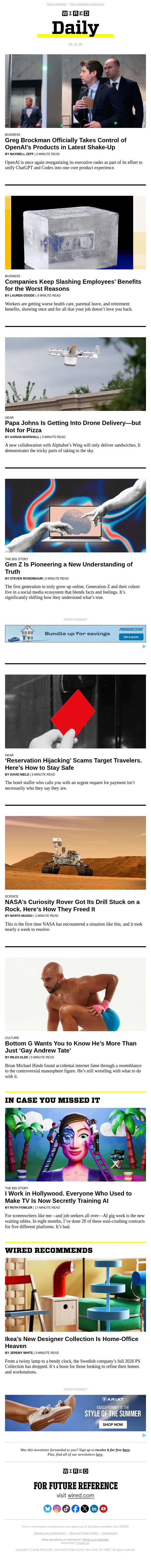 OpenAI's major reorganization email from Wired screenshot