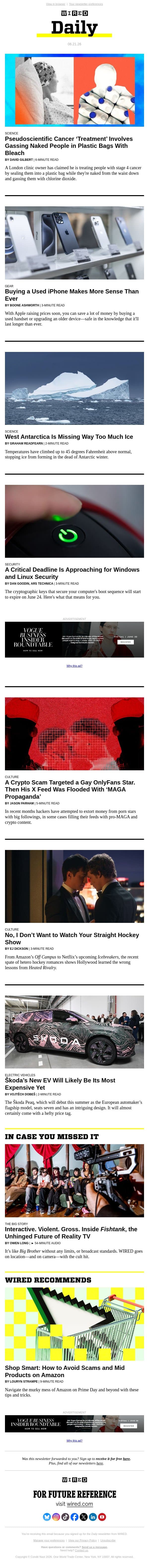 Buying a used iPhone makes more sense than ever email from Wired screenshot