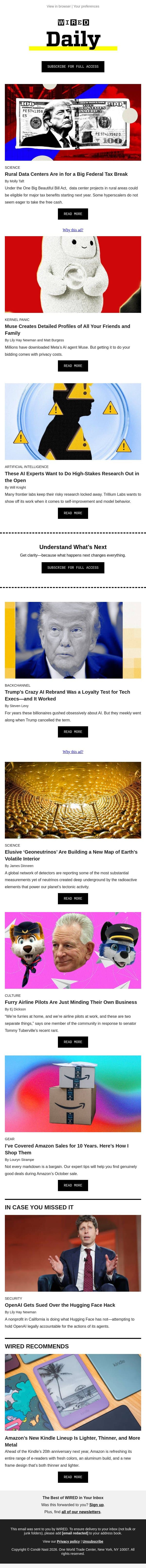 Rural data centers will soon get a big federal tax boost email from Wired screenshot