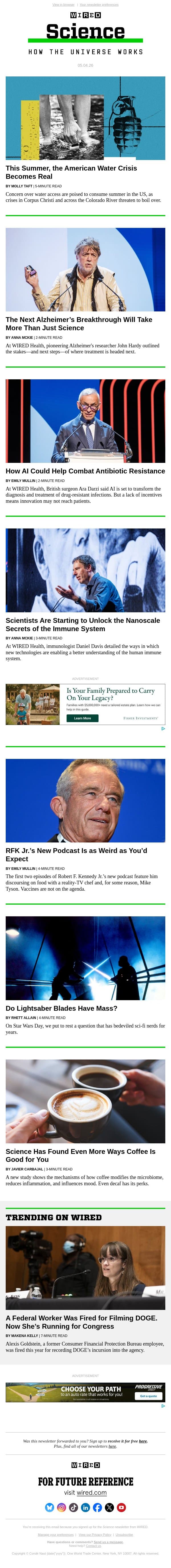The American water crisis becomes real this summer email from Wired screenshot
