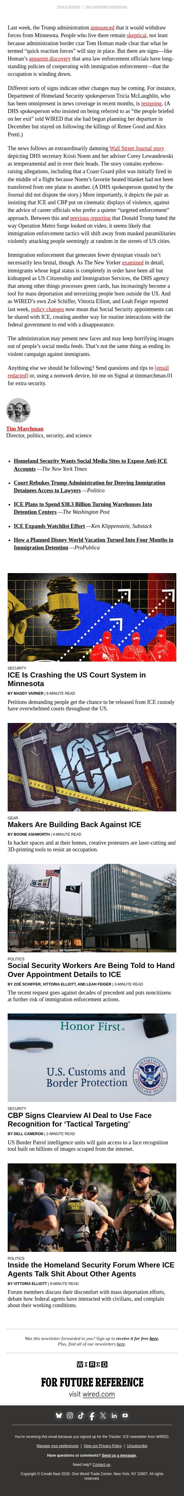 ICE may be shifting tactics, but its brutal campaign rages on email from Wired screenshot