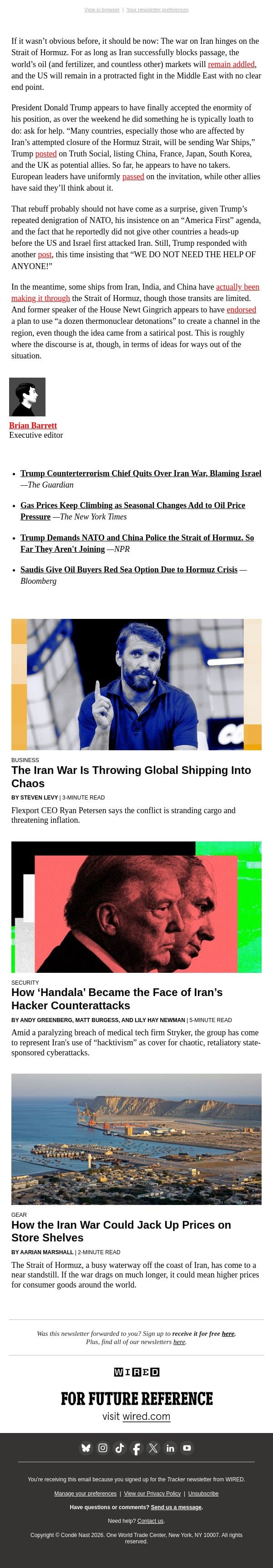 Strait talk email from Wired screenshot