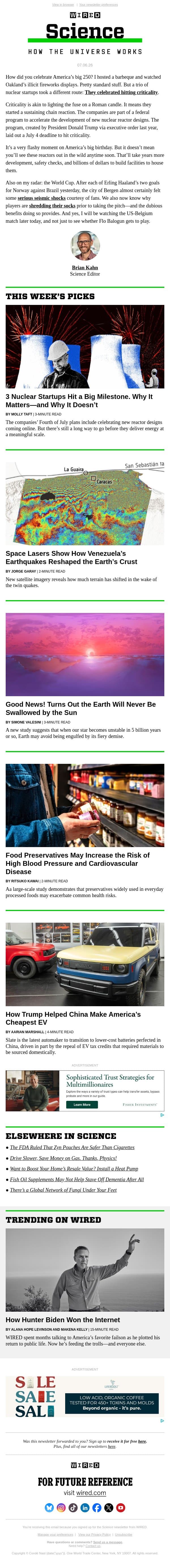 Nuclear startups celebrate hitting criticality email from Wired screenshot