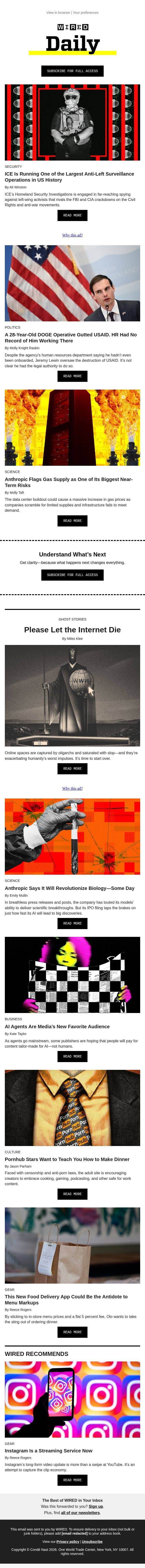 Please let the internet die email from Wired screenshot