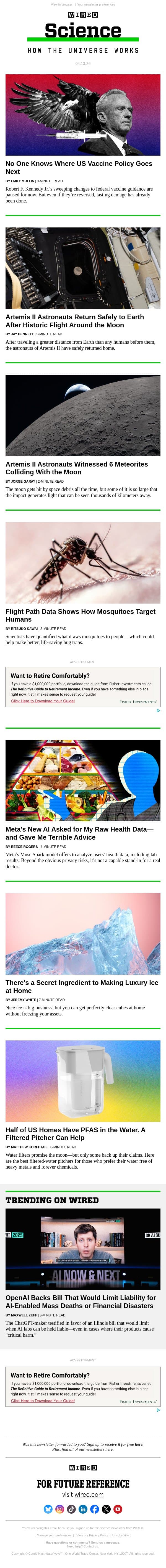 No one knows where US vaccine policy will go next email from Wired screenshot