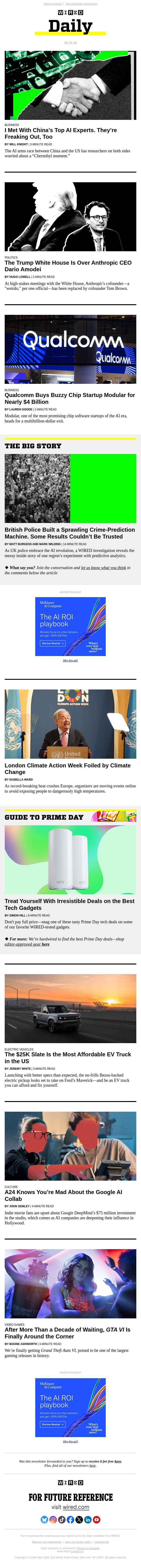AI experts are worried about a ‘Chernobyl moment’ email from Wired screenshot