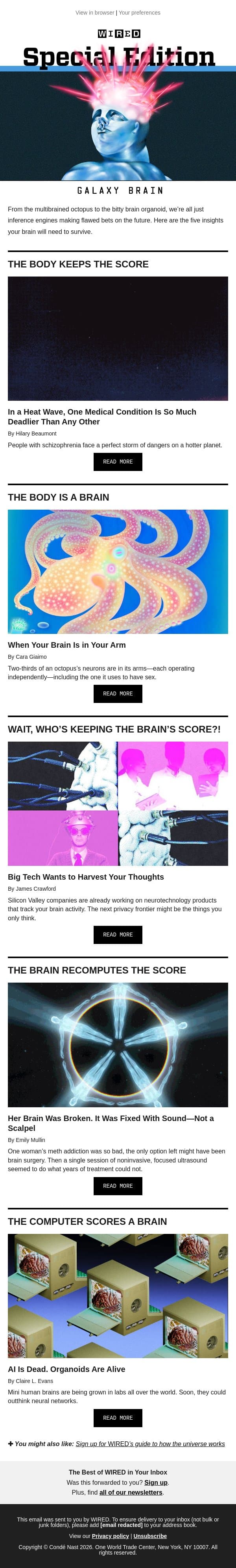 Special Edition: The WIRED guide to expanding your mind email from Wired screenshot