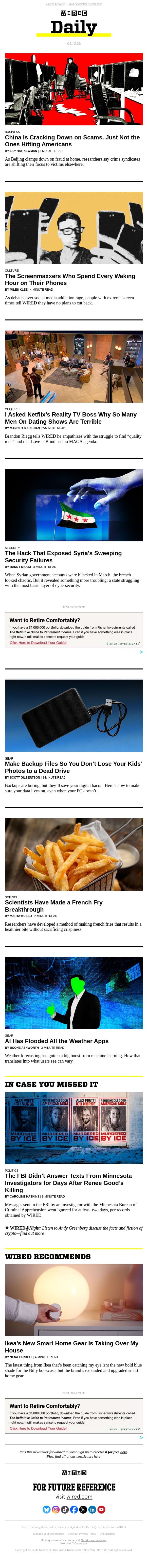 China is cracking down on scams—just not the ones hitting Americans email from Wired screenshot