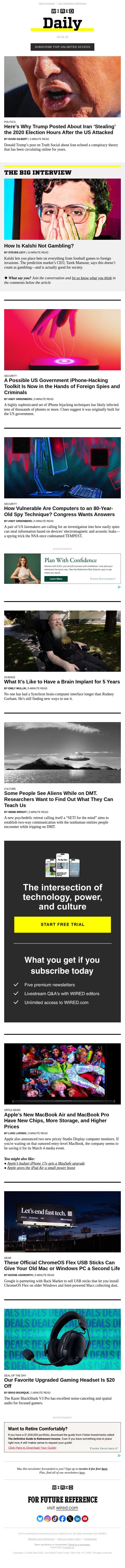 The Big Interview: How is Kalshi not gambling? email from Wired screenshot