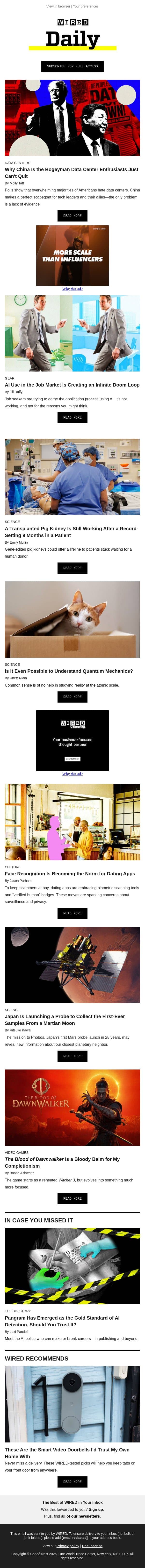 Why China is the bogeyman data center enthusiasts just can't quit email from Wired screenshot