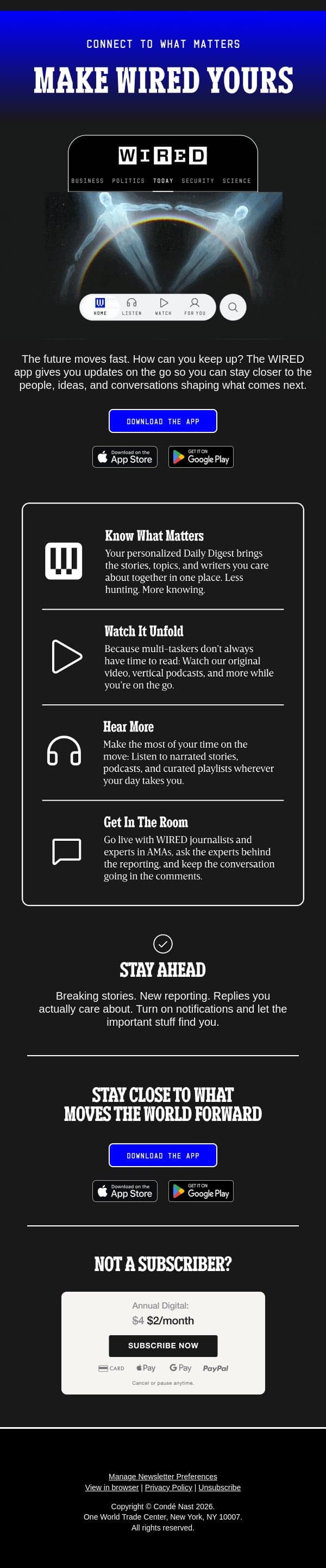 Meet the new WIRED app email from Wired screenshot