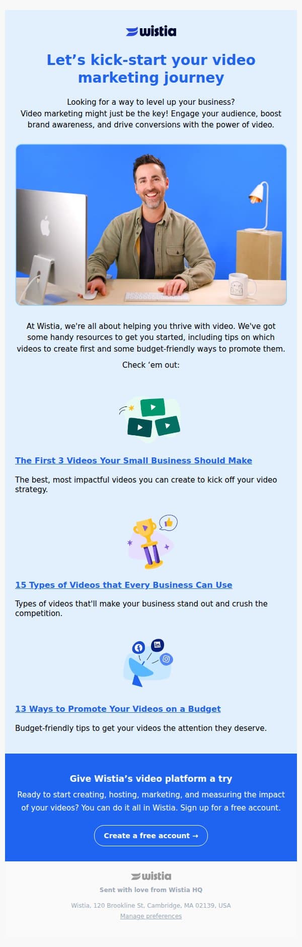 [FREE RESOURCES] Enhance your marketing strategy with video ✨ email from Wistia screenshot