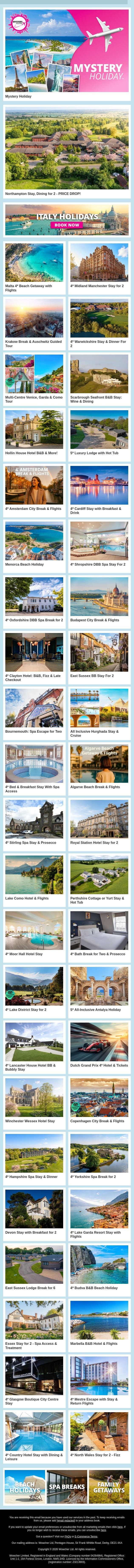 🌍 A Little Escape Might Be Just What You Need Right Now 🏕️ email from Wowcher screenshot