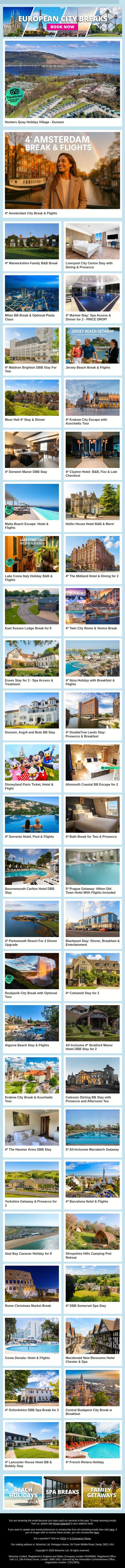 🗺️ Today's Travel Deals Just Got Interesting 🌴 email from Wowcher screenshot