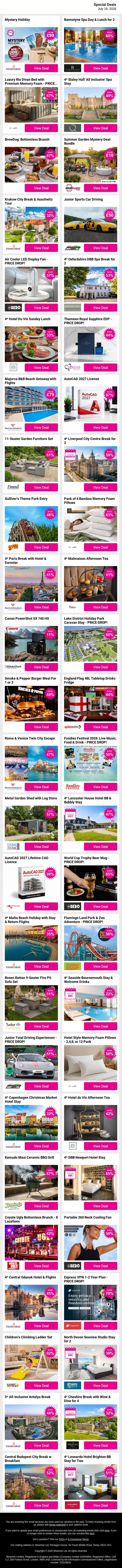 🤩 Today's Deals Might Just Make Your Day 🛒 email from Wowcher screenshot