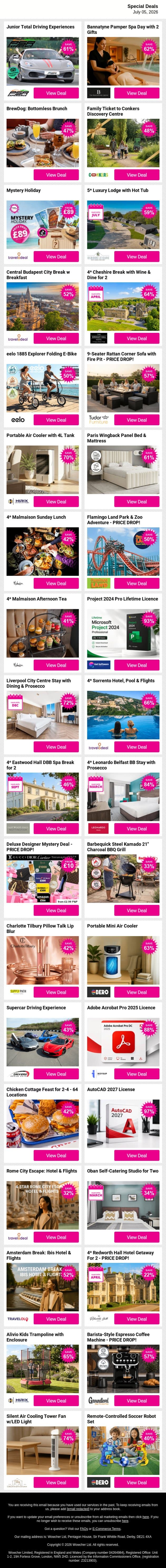 ⭐ One Last Treat Before Monday, Shop Deals email from Wowcher screenshot