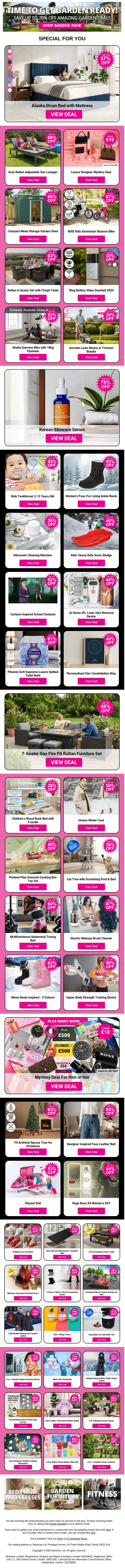 Shop and Save! Top Deals At Incredible Prices Inside! email from Wowcher screenshot