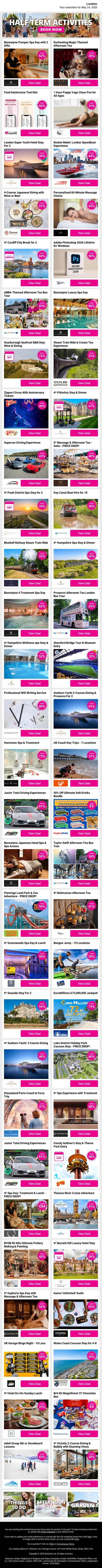 Seriously Good London Offers Like Bannatyne Pamper Spa Day with 2 Gifts and Enchanting Magic Themed Afternoon Tea and Food Intolerance Test Kits plus MORE email from Wowcher screenshot