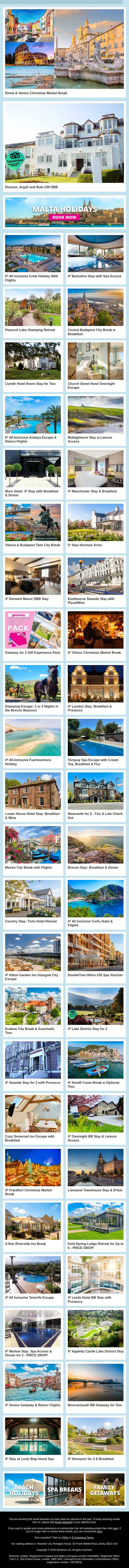 💥 New Travel Deals That Feel Almost Unreal ✈️ email from Wowcher screenshot