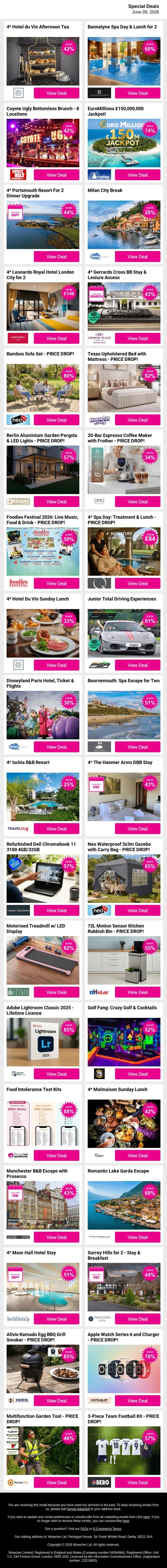 🎉 Today's Top Deals Are Ready For You 👉 email from Wowcher screenshot
