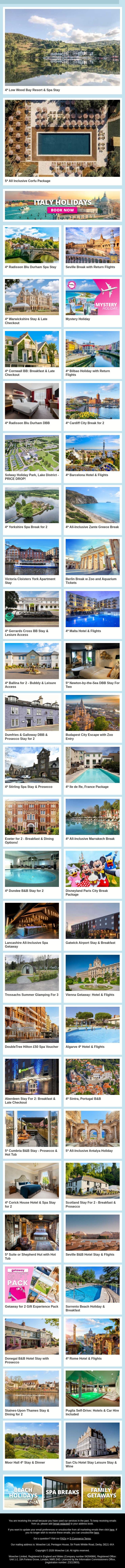 ✨ A New Escape Could Be Just What You Need 🌍 email from Wowcher screenshot