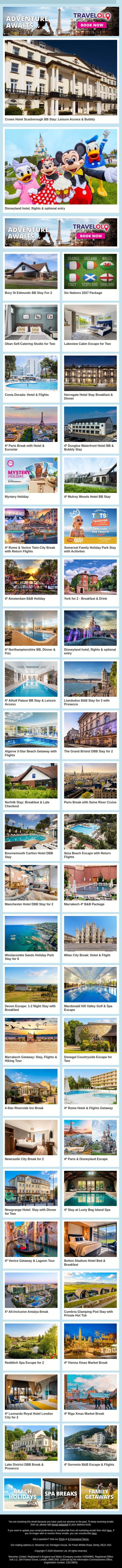 🌴 New Travel Deals Are Calling Your Name Today ✈️ email from Wowcher screenshot