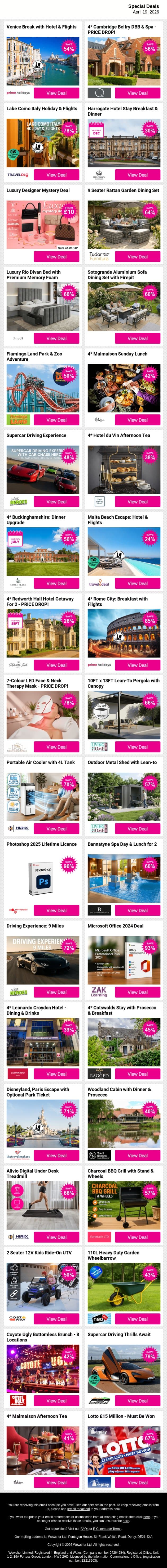 Go on… just open it already 😄 👉 Explore now email from Wowcher screenshot