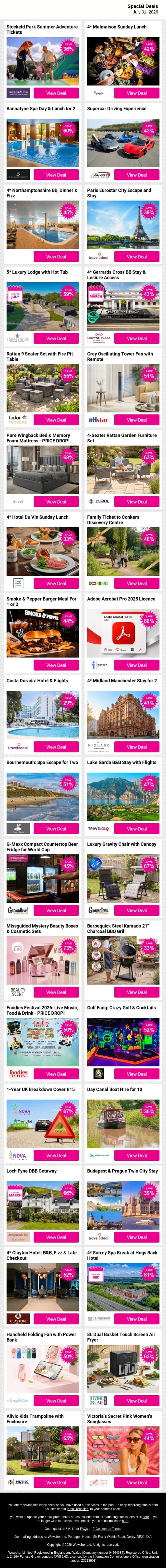 💜 Wowcher's Midweek Deals Are Here | 🛍️ Shop Now email from Wowcher screenshot
