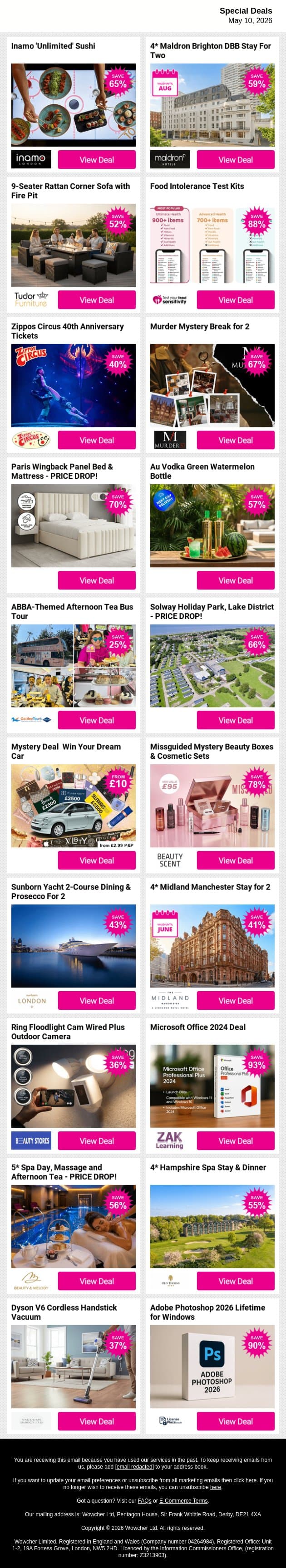 More for your money, starting now - Grab a Deal email from Wowcher screenshot
