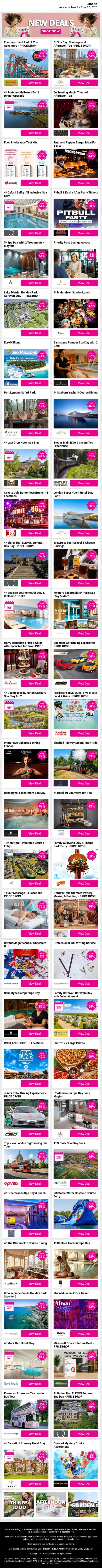 Flamingo Land Park & Zoo Adventure - PRICE DROP! | 5* Spa Day, Massage and Afternoon Tea - PRICE DROP! | 4* Portsmouth Resort For 2 Dinner Upgrade | Enchanting Magic Themed Afternoon Tea | Food Intolerance Test Kits email from Wowcher screenshot