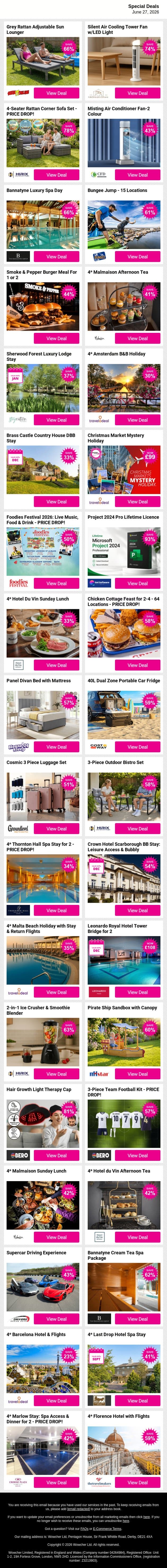 ⏱️ Extra Time for Top Deals - See What's Inside 🎁 email from Wowcher screenshot