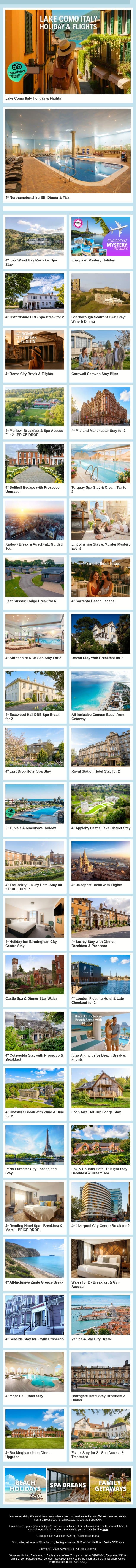 🧳 Travel Plans Loading… You Just Don’t Know Yet 👀🌍 email from Wowcher screenshot