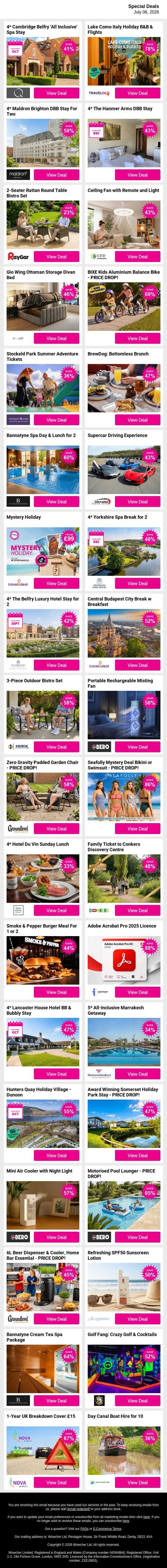 ⭐ Discover Something Worth Staying Up For, Shop Deals email from Wowcher screenshot