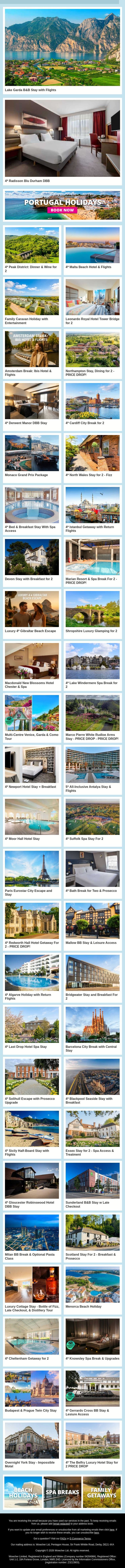 Open For The Kind Of Travel That Makes Memories Last A Lifetime 🌍📸 email from Wowcher screenshot