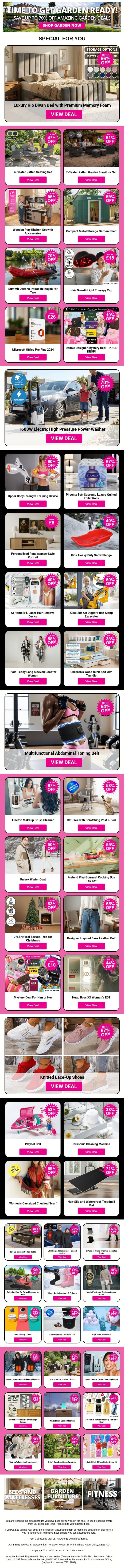 Check out These Unmissable Deals At Amazing Prices 😉 email from Wowcher screenshot