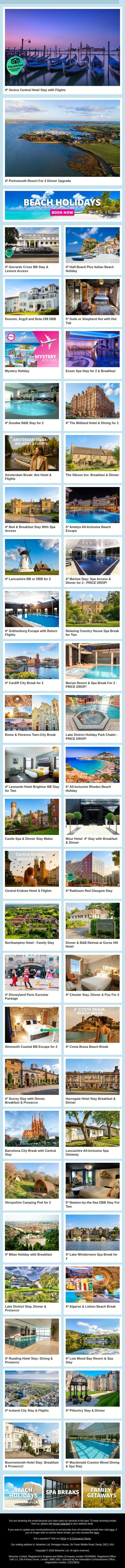 Open This. Pick A Deal. Go Somewhere Brilliant. Simple As That 🌍✅ email from Wowcher screenshot