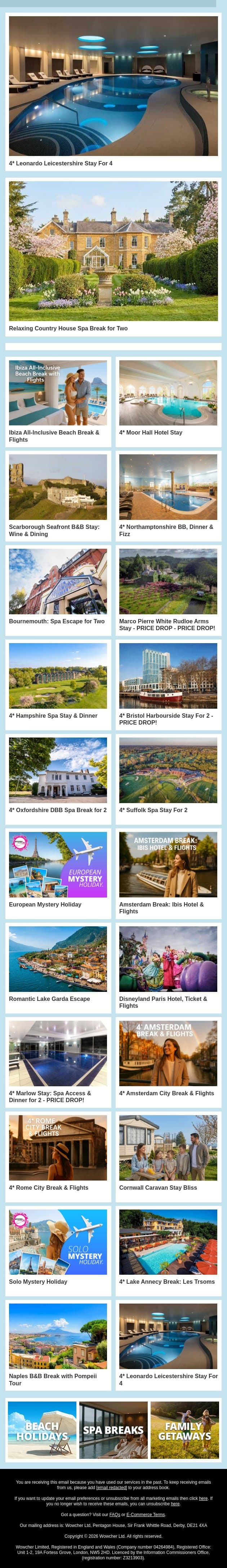 ✈️ Something About This Feels Like A Good Idea 🌍 email from Wowcher screenshot