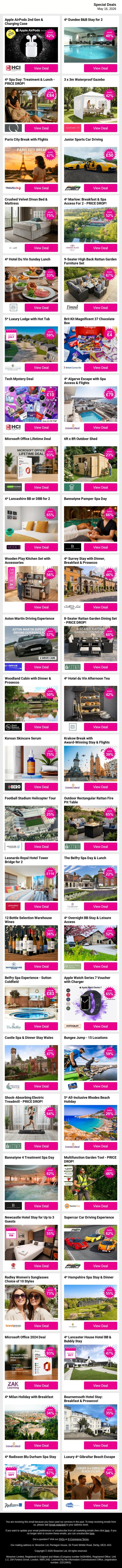 💌 This email has something for every kind of plan you have 🌍🍽️🛍️ email from Wowcher screenshot