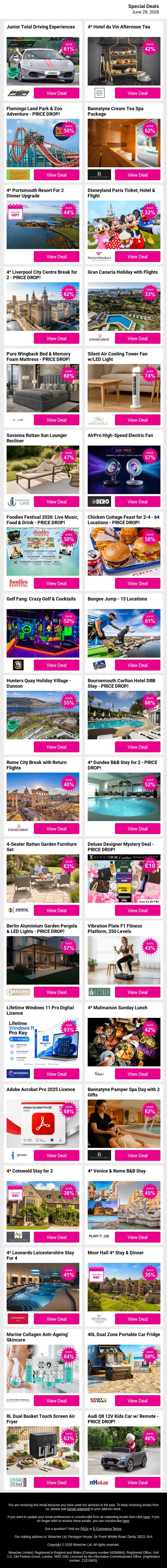 📢 Top Offers Ready to Explore | 🚀 Browse Now email from Wowcher screenshot