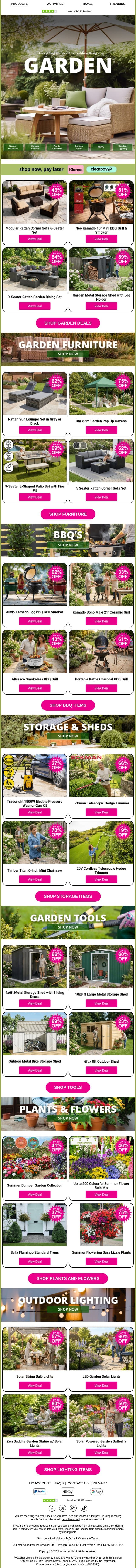 Upgrade Your Garden for Less—Shop Now email from Wowcher screenshot
