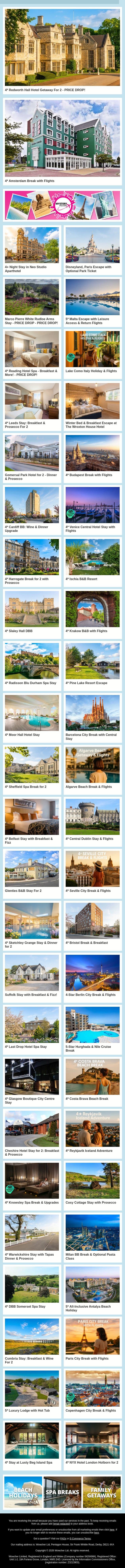 🧳 A Quick Peek Could Turn Into Your Next Holiday email from Wowcher screenshot