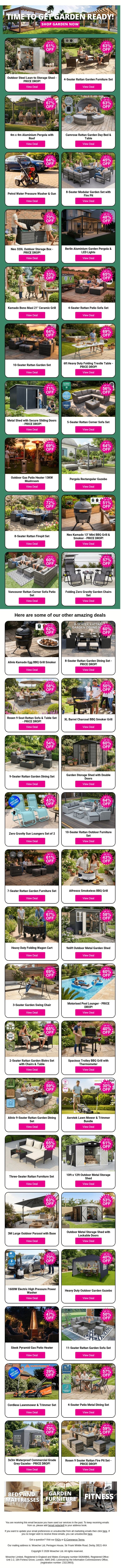 🌿Bring Your Outdoor Space to Life! Shop Top Garden Deals Here email from Wowcher screenshot