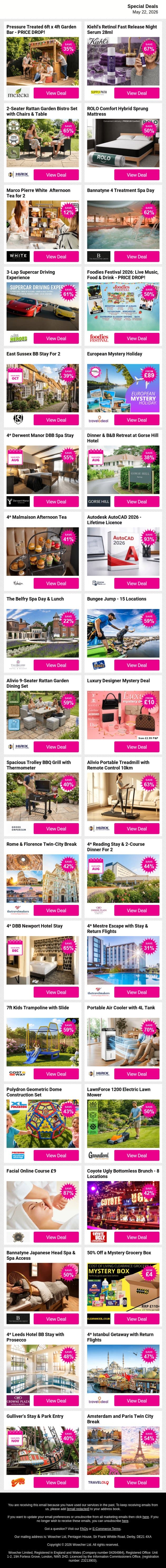 Scroll carefully… temptation ahead 😏 Shop now email from Wowcher screenshot