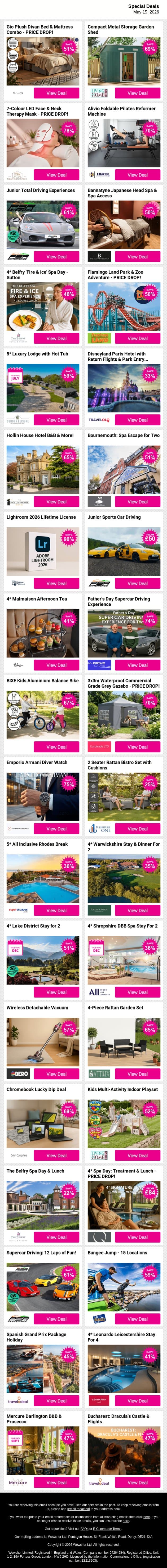 Big savings. Even bigger finds 💥 Check it out email from Wowcher screenshot
