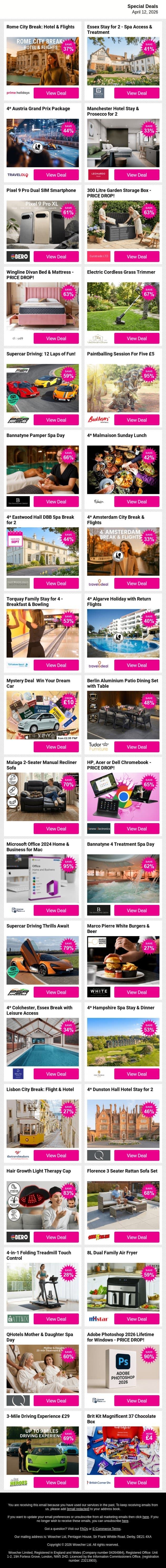 This could be your best idea today 😏 | Take a peek email from Wowcher screenshot